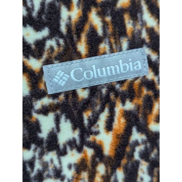 Columbia Women's Brown Animal Print Fleece Hooodie Pullover Kangaroo Pocket Size - Picture 5 of 7